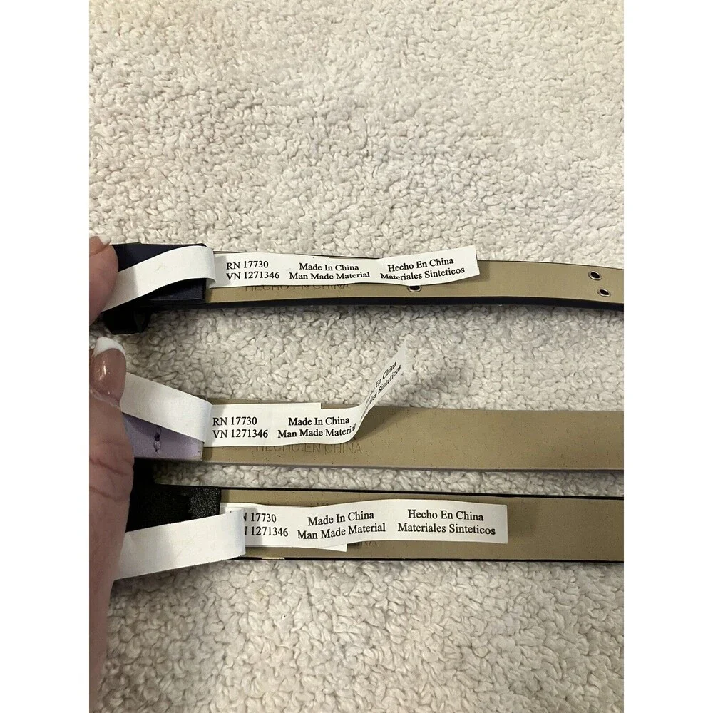 Cat & Jack Girls 3-Pack Multicolor Belts - Size Medium Back to School Attire